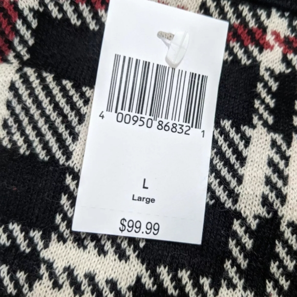 NWT! Disney World Holiday Plaid Mickey Spirit Jersey Sweater Red Black Size L - Picture 14 of 14